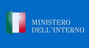 logo del Ministero dell'interno - sfondo azzurro con bandiera tricolore