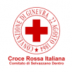logo Croce Rossa Italiana - croce rossa su sfondo bianco con scritta Convensione di Ginevra 22 agosto 1864